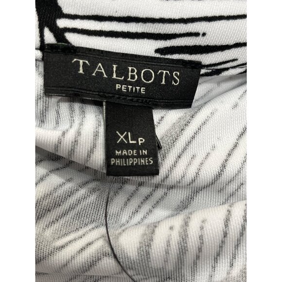 Talbots Women's Black & White Button Front Tropical Maxi Dress Sz XLP - NWT - Picture 5 of 9